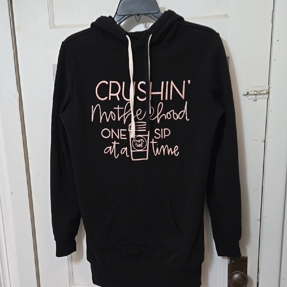 Independent TRADING CO WOMENS MOM LS BLACK HOODIE PTP 18IN APPROX MEDIUM? MAYBE